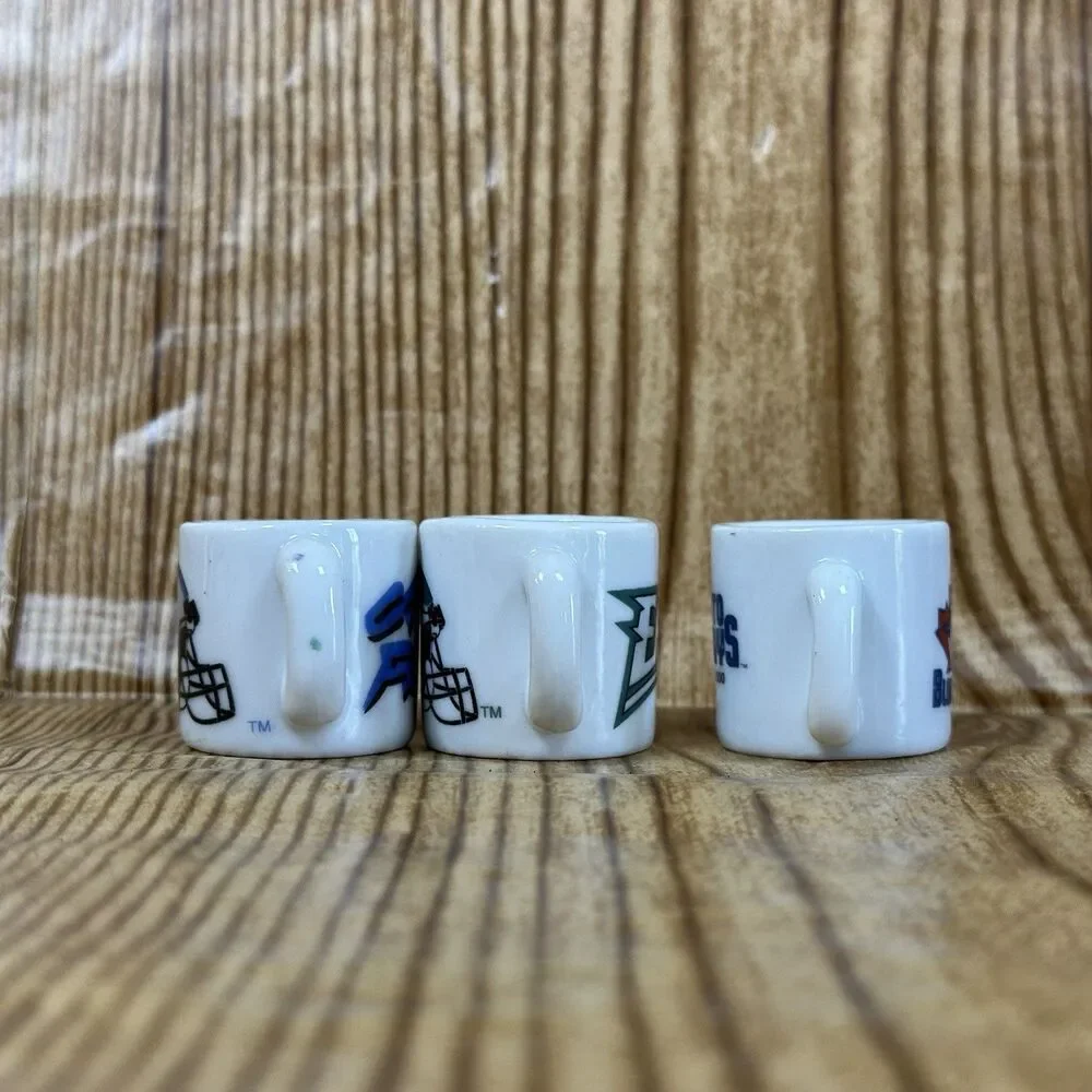 NFL Football Teams Mini Miniature Ceramic‎ Coffee Mugs Team Logo Cups Lot Of 9